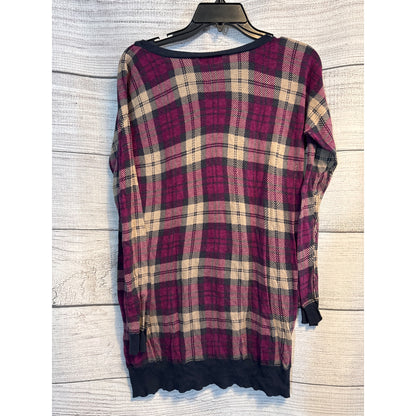 Trouvé Plaid Long-Sleeve Sweater Top Size M