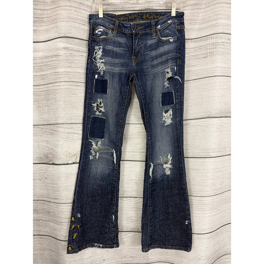Artisan De Luxe Distressed Flare Jeans Size 28