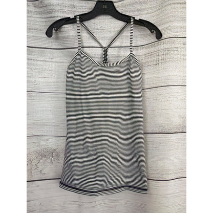 Lululemon Power Y Striped Black & White Racerback Tank Top Size 6