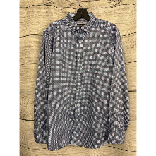Mens Johnston & Murphy Long Sleeve Patterned Button-Up Shirt Size M