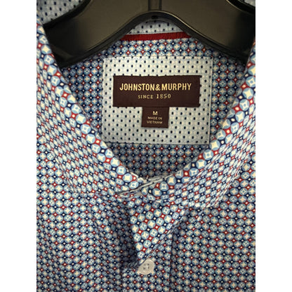 Mens Johnston & Murphy Long Sleeve Patterned Button-Up Shirt Size M