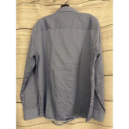 Mens Johnston & Murphy Long Sleeve Patterned Button-Up Shirt Size M