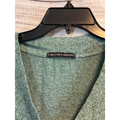 Harlowe & Graham V-Neck Long Sleeve Sweater Green Size M