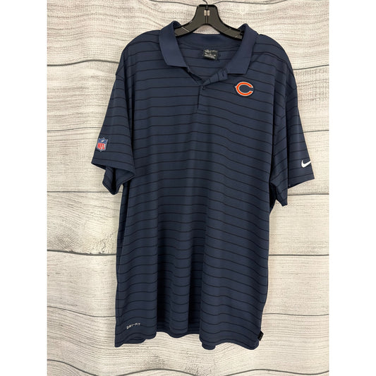 Mens Nike Navy Chicago Bears Sideline Victory Coaches Performance Polo Size XXL
