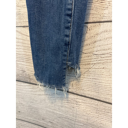 Frame Denim Le High Skinny Crop Jeans Distressed Raw Hem Size 27