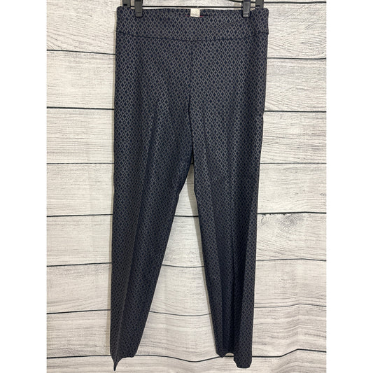 Krazy Larry Navy Geometric Print Pull On Pants Size 12