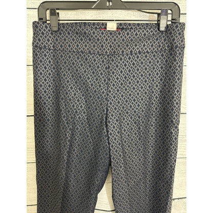 Krazy Larry Navy Geometric Print Pull On Pants Size 12
