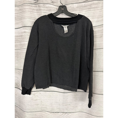 Hard Tail Keyhole Relaxed Fit Long Sleeve Pullover Sweatshirt Size S