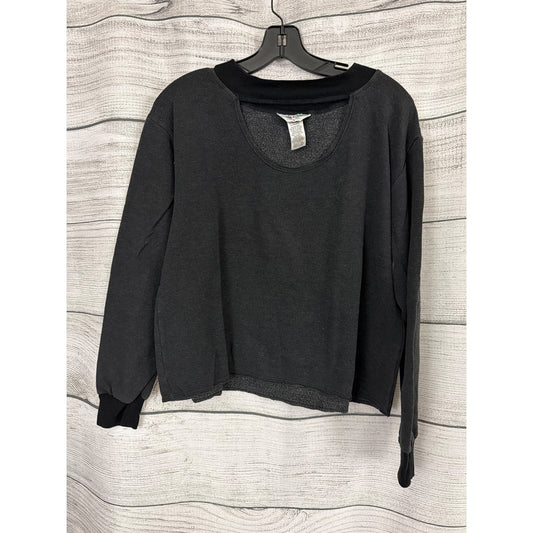 Hard Tail Keyhole Relaxed Fit Long Sleeve Pullover Sweatshirt Size S