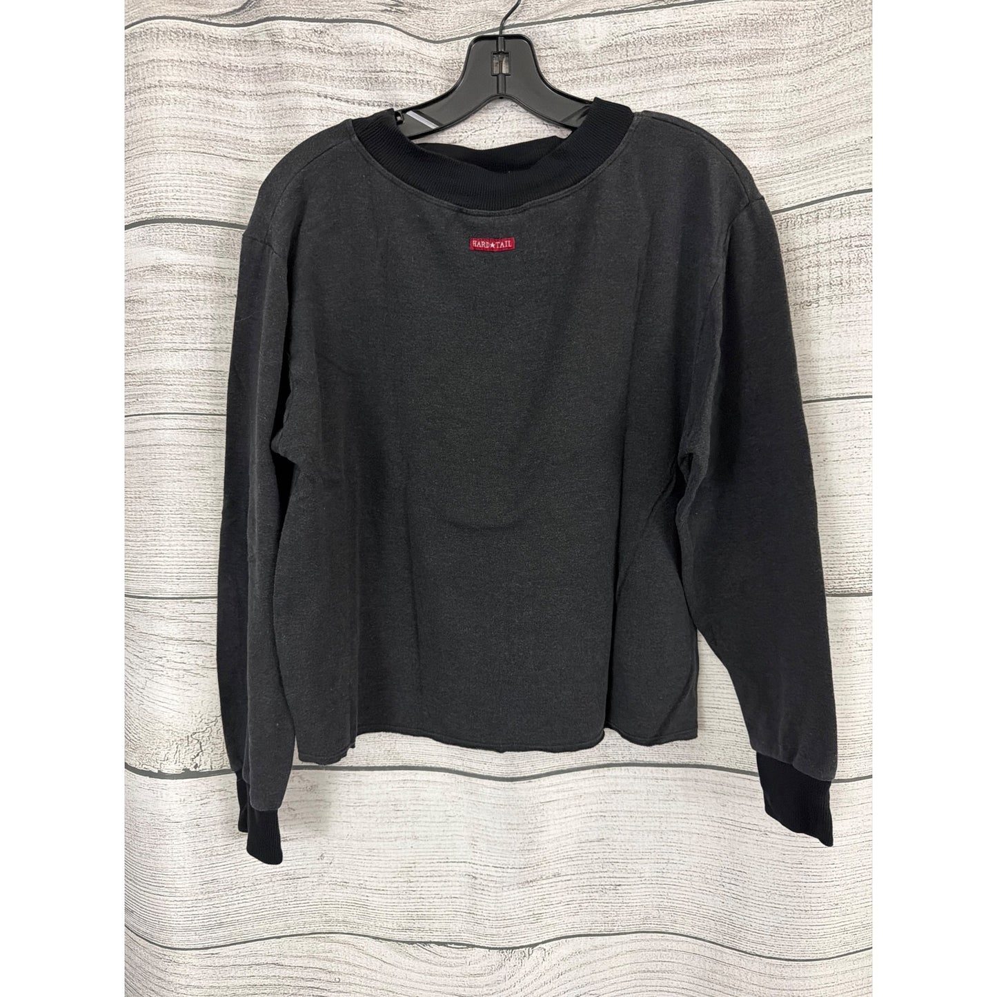 Hard Tail Keyhole Relaxed Fit Long Sleeve Pullover Sweatshirt Size S