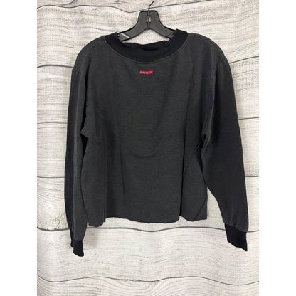 Hard Tail Keyhole Relaxed Fit Long Sleeve Pullover Sweatshirt Size S