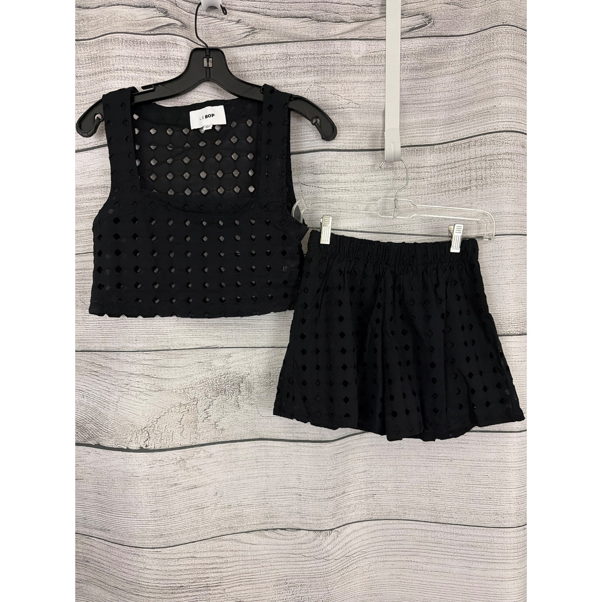 Le Bop Eyelet Desiree Crop Top & Lucia Shorts Set Size XXS