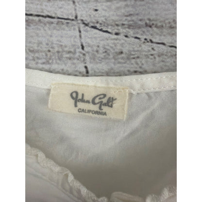 John Galt White Tiered Babydoll Dress Adjustable Straps Lightweight