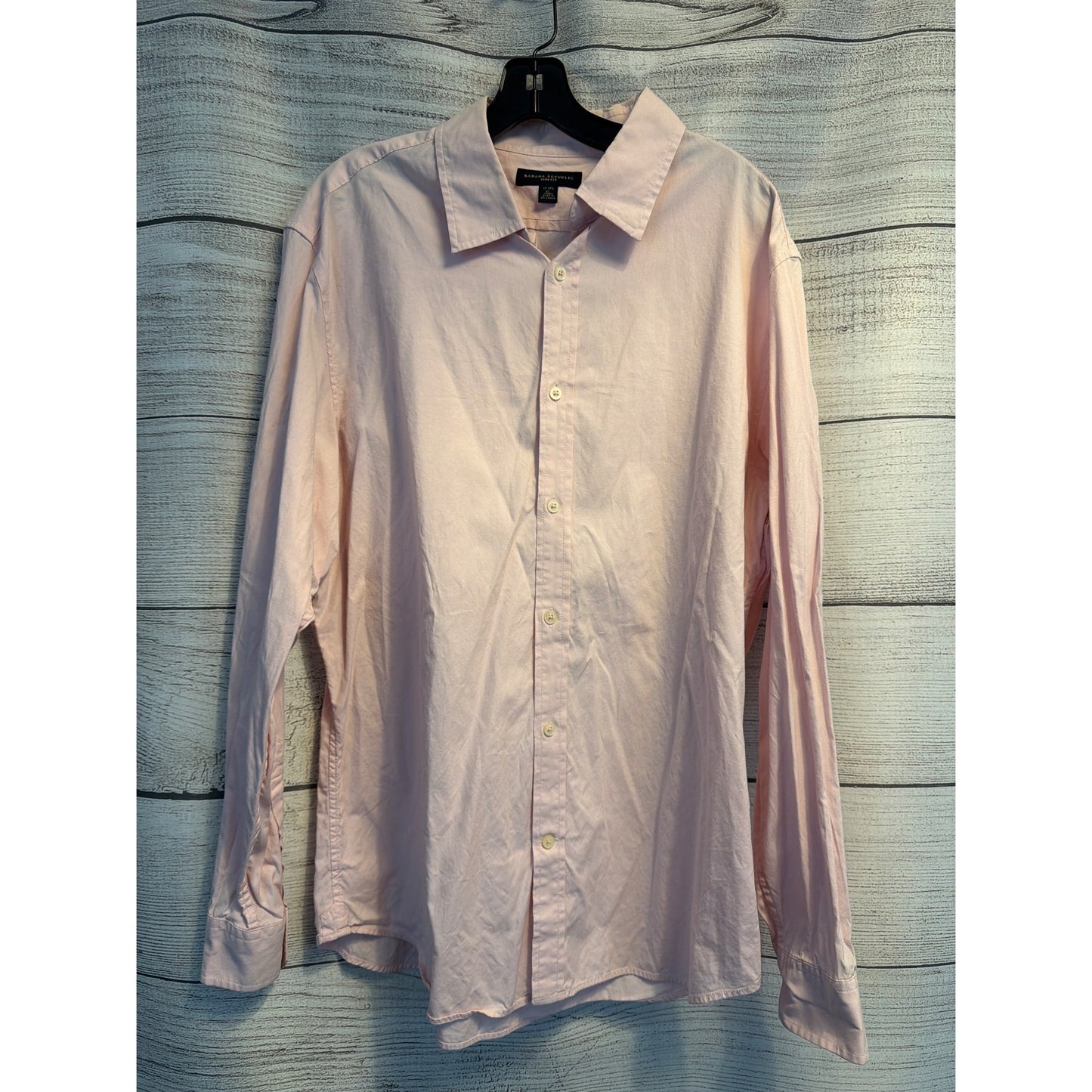 Banana Republic Mens Slim Fit Soft Pink Long Sleeve Button-Down Shirt XL
