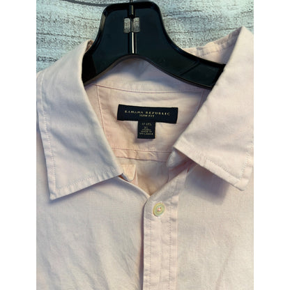 Banana Republic Mens Slim Fit Soft Pink Long Sleeve Button-Down Shirt XL
