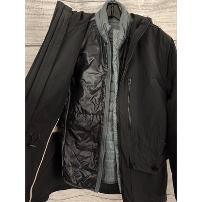 Mens J. Crew Black 3-In-1 System Jacket With Hood Size S