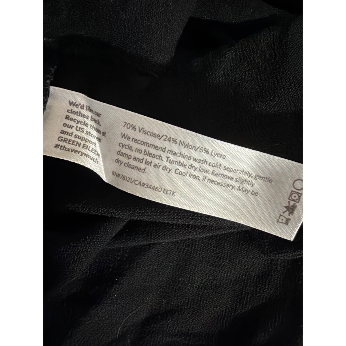 Eileen Fisher Black Stretch Pull On Slim Pants Size XXS