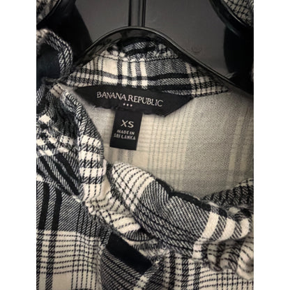 Banana Republic Ruffle Neck Flannel Shirt Size XS