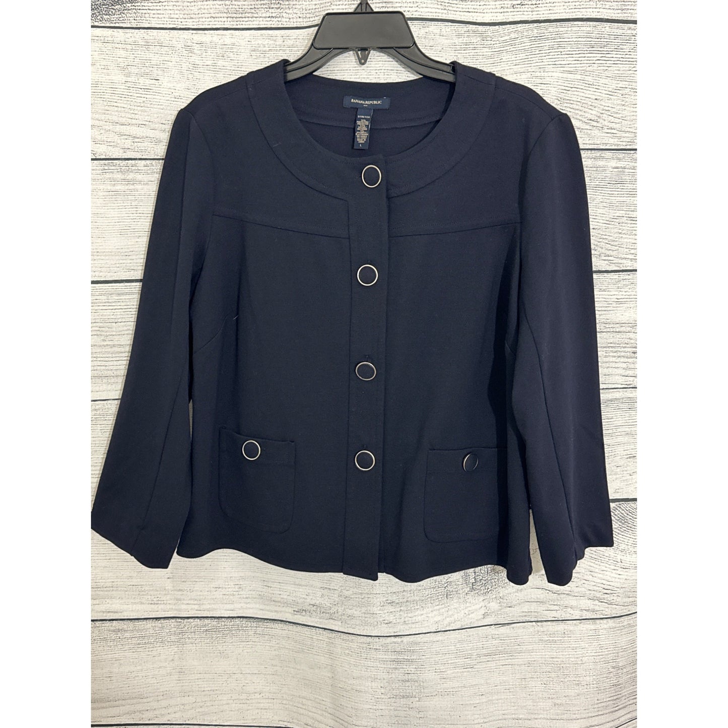 Banana Republic Navy Button-Front Jacket With Pockets Size L