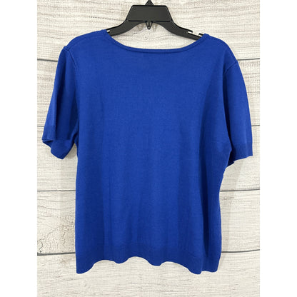 Draper's & Damon's Blue Short Sleeve Acrylic Sweater XL