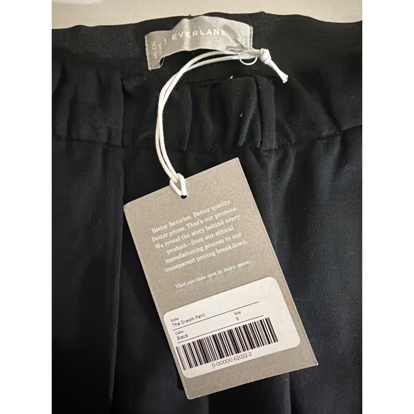 NWT Everlane The Dream Pant Black Elastic Waist Relaxed Style Size S