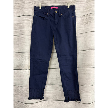 Lilly Pulitzer Navy South Ocean Skinny Crop Pants Size 6