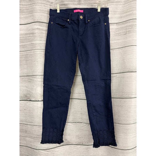 Lilly Pulitzer Navy South Ocean Skinny Crop Pants Size 6