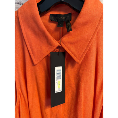 NWT Donna Karan Linen Blend Sleeveless Midi Shirt Dress Size 4