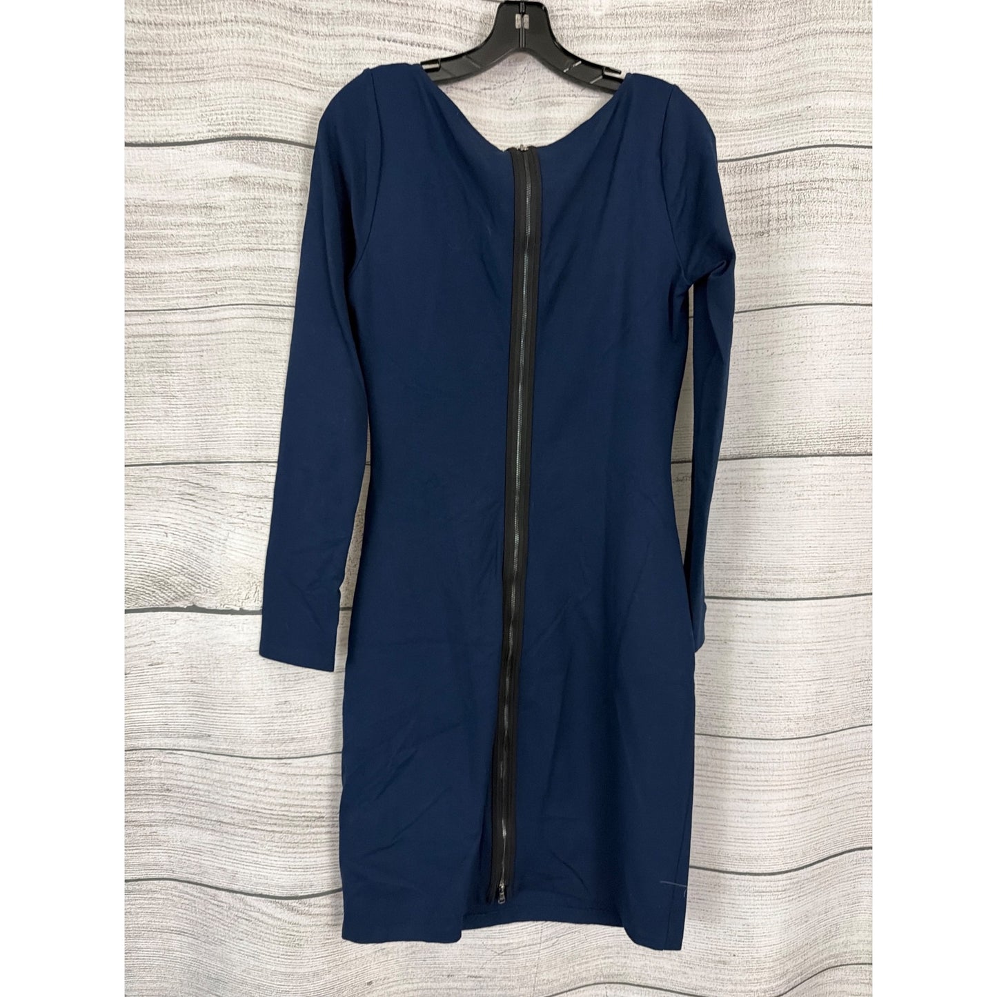 Kenneth Cole Navy Long Sleeve Ruched Bodycon Dress With Back Zipper Size 6