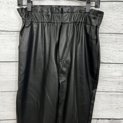 Vintage Havana High-Waisted Black Faux Leather Joggers Size L