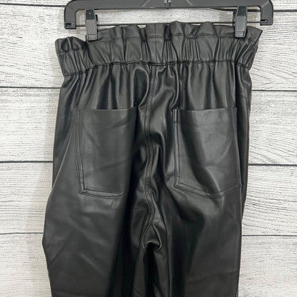 Vintage Havana High-Waisted Black Faux Leather Joggers Size L