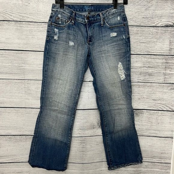 Sacred Blue Distressed Bootcut Jeans Size 28
