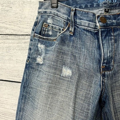 Sacred Blue Distressed Bootcut Jeans Size 28