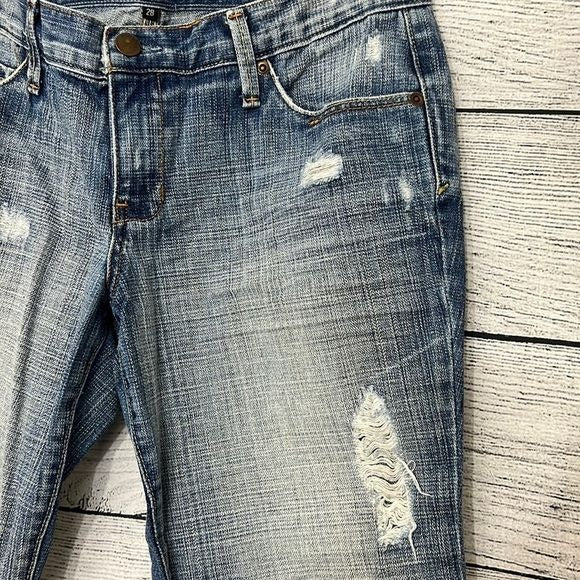 Sacred Blue Distressed Bootcut Jeans Size 28