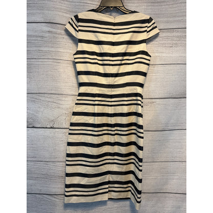 J. Crew Double Stripe Cap Sleeve Sheath Midi Dress
