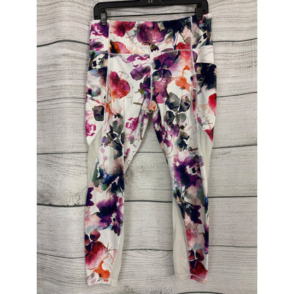 Athleta Floral Mudra 7/8 Tight Leggings Size L