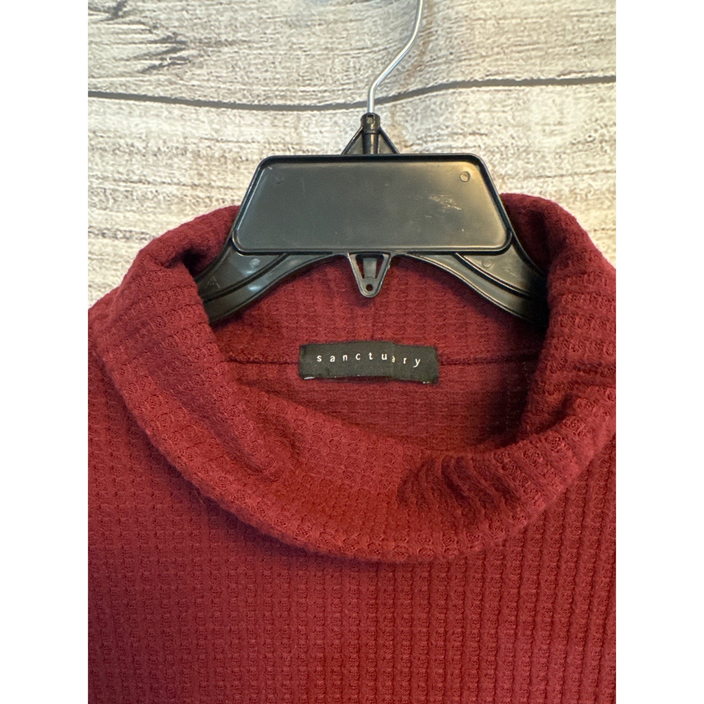 Sanctuary Burgundy Waffle Knit Turtleneck Sweater Pullover