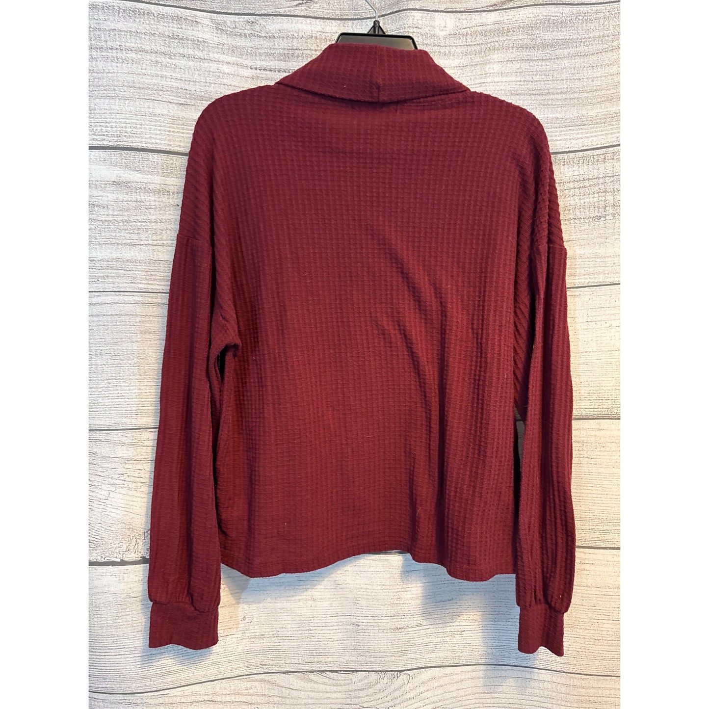 Sanctuary Burgundy Waffle Knit Turtleneck Sweater Pullover