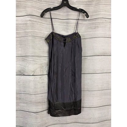 BCBGMAXAZRIA Beaded Purple Silk Slip Dress Size M