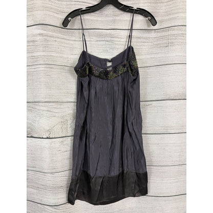 BCBGMAXAZRIA Beaded Purple Silk Slip Dress Size M