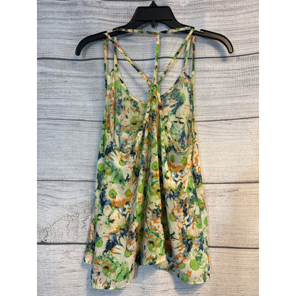 Soprano Floral Print Sleeveless Chiffon Tank Top M