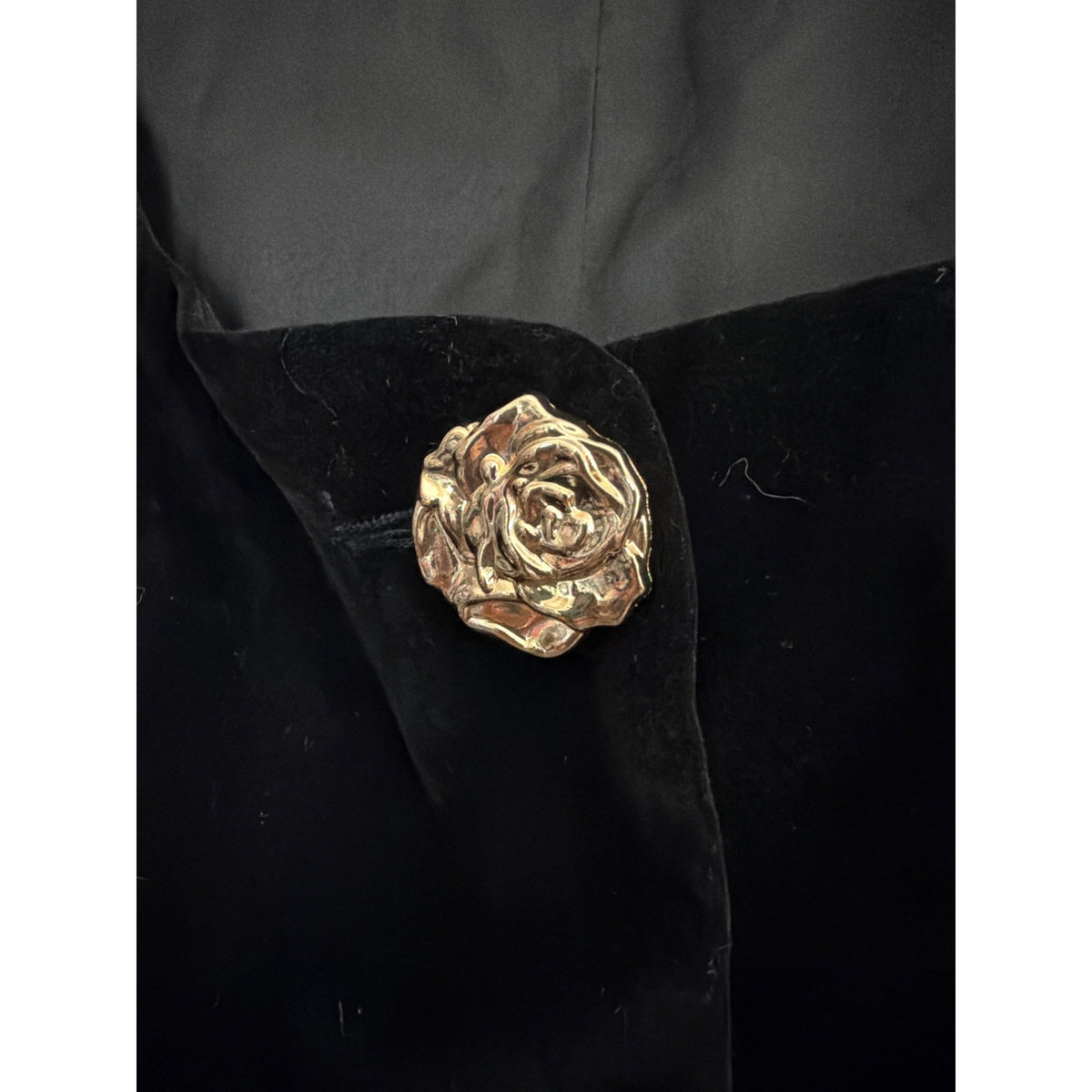 Commense Velvet Gold Floral Buttons Vest Size XS