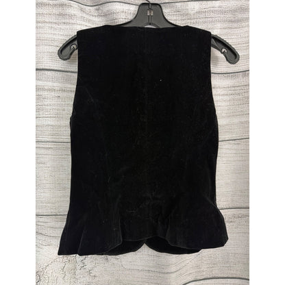 Commense Velvet Gold Floral Buttons Vest Size XS