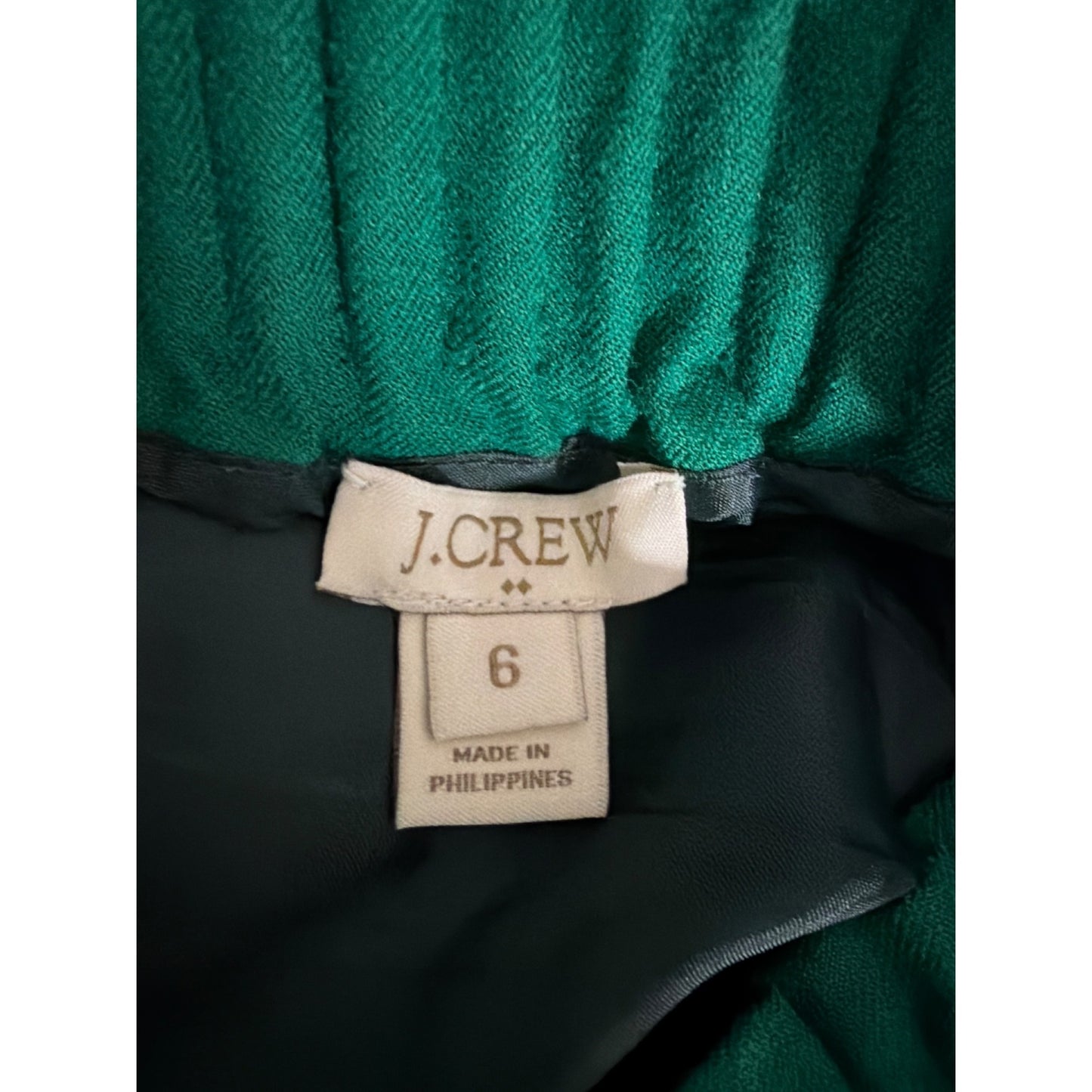 J. Crew Green Wool-Blend Sidewalk Mini Skirt Size 6