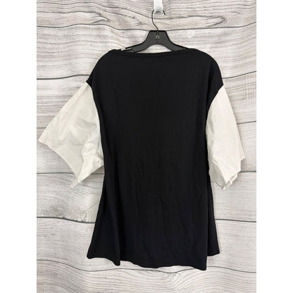 Ozai N Ku Black White Colorblock Short Sleeve Top Size 1(6/8)