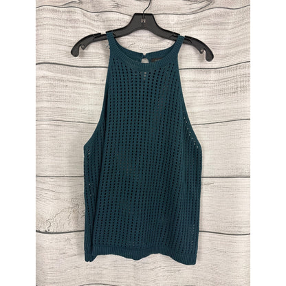 Halogen Teal Open Knit Sleeveless Sweater Size XL