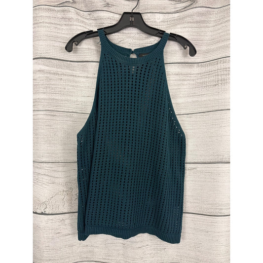 Halogen Teal Open Knit Sleeveless Sweater Size XL