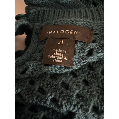 Halogen Teal Open Knit Sleeveless Sweater Size XL