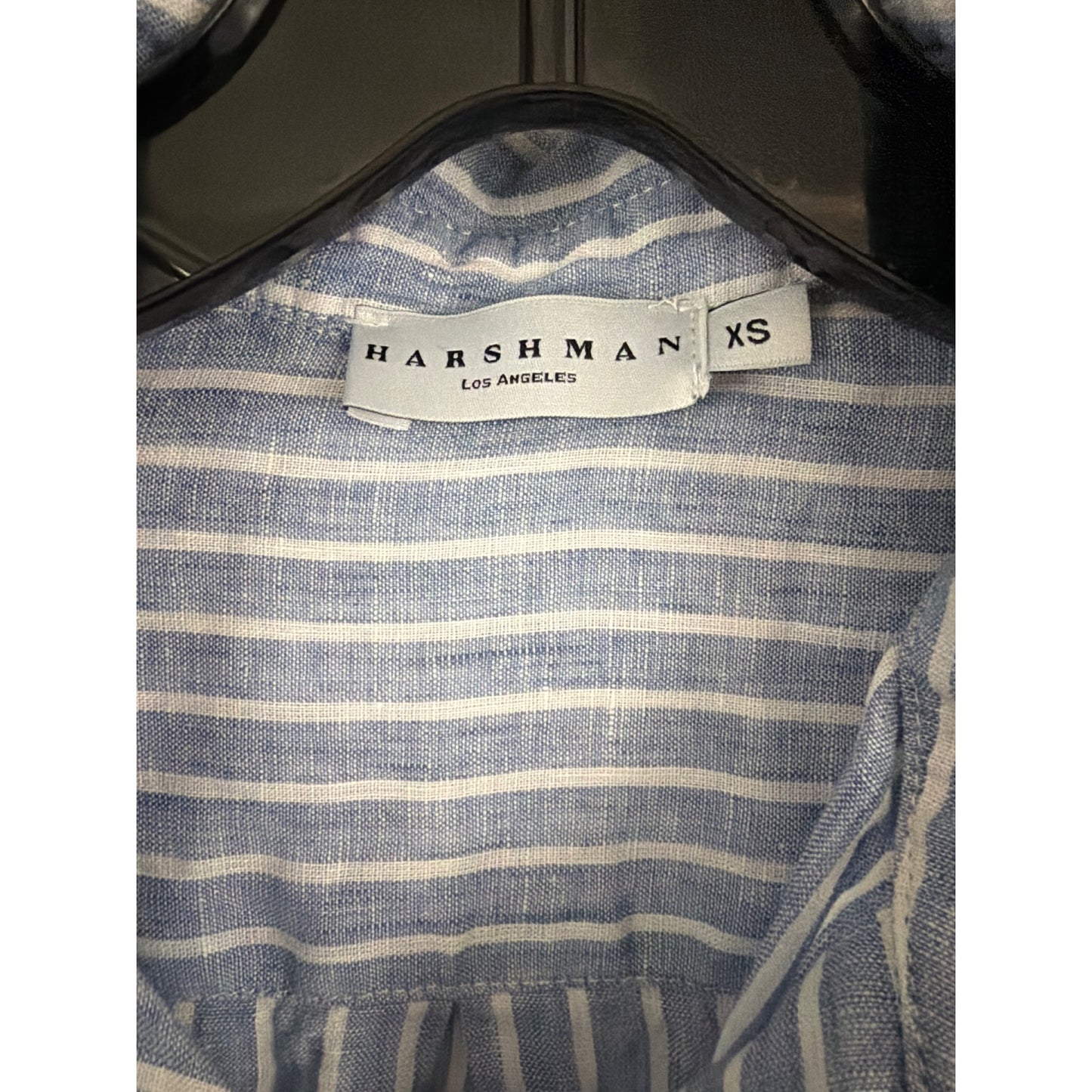 Harshman Blue & White Striped Long Shirt Dress Size XS