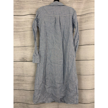 Harshman Blue & White Striped Long Shirt Dress Size XS